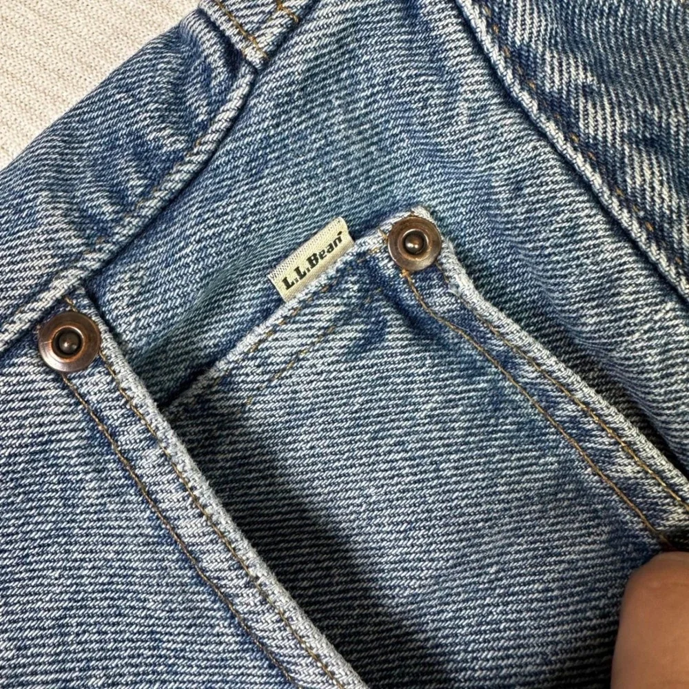 LL Bean Natural Fit Flannel Lined Denim Workwear Jeans Mens 40x32‎ Blue Cotton